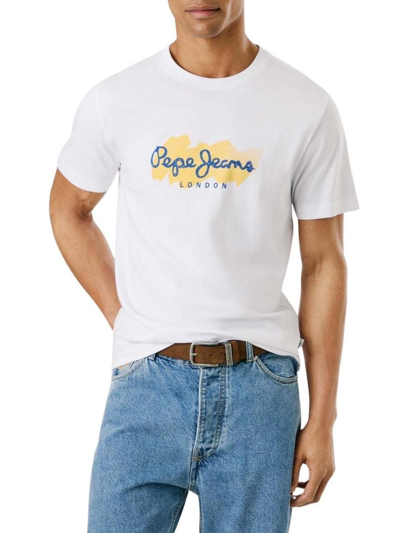 Camiseta Pepe Jeans Milton branca para homem.