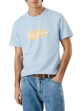 Camisa Pepe Jeans Milton azul para homem.