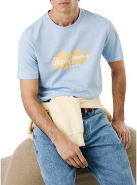 Camisa Pepe Jeans Milton azul para homem.