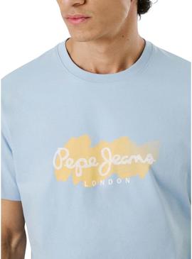 Camisa Pepe Jeans Milton azul para homem.