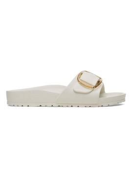 Sandálias Birkenstock Madrid Big Buckle branco para mulher.