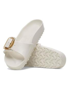 Sandálias Birkenstock Madrid Big Buckle branco para mulher.