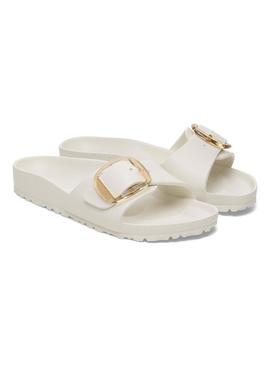 Sandálias Birkenstock Madrid Big Buckle branco para mulher.