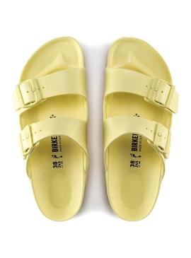 Sandálias Birkenstock Arizona Eva Popcorn amarelo para mulher.