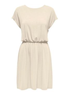Vestido Only Freda Batsleeve bege para mulher.