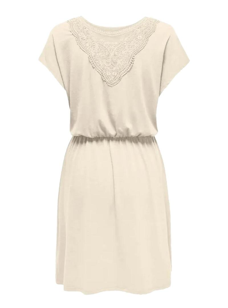 Vestido Only Freda Batsleeve bege para mulher.