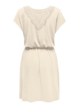 Vestido Only Freda Batsleeve bege para mulher.