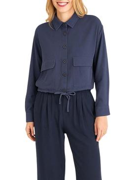 Camisa Naf Naf militar marinho para mulher.