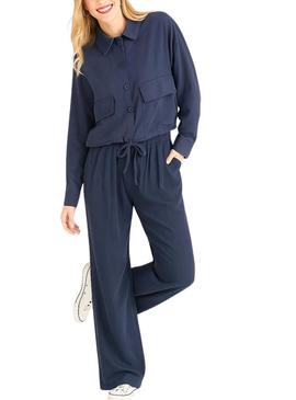 Camisa Naf Naf militar marinho para mulher.