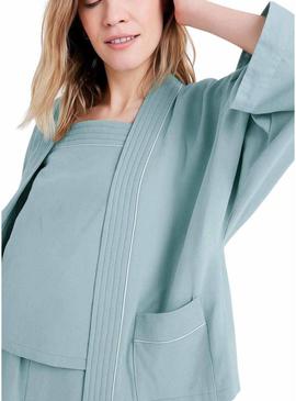 Jaqueta Naf Naf kimono verde para mulher.