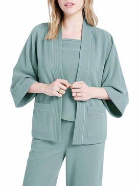 Jaqueta Naf Naf kimono verde para mulher.