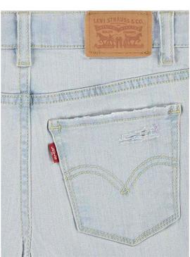 Shorts Levis Rainbow em denim claro para menina.