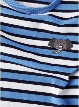 Camiseta Name It Jellan listrada elefante para menino