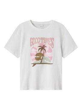 Camisa Name It Jekan branca para menina