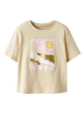 Camiseta Name It Jekan bege para menina