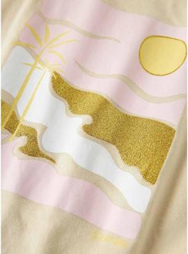 Camiseta Name It Jekan bege para menina