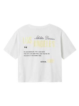 Camiseta Name It Jullas branca para menina.