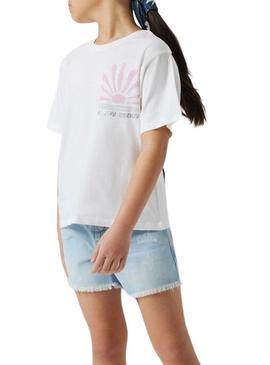 Camiseta Name It Jely branca para menina.