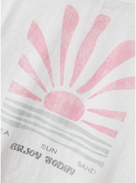 Camiseta Name It Jely branca para menina.