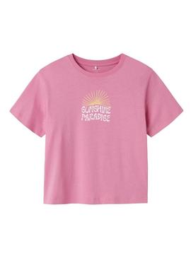 Camiseta Name It Jassa rosa para menina.