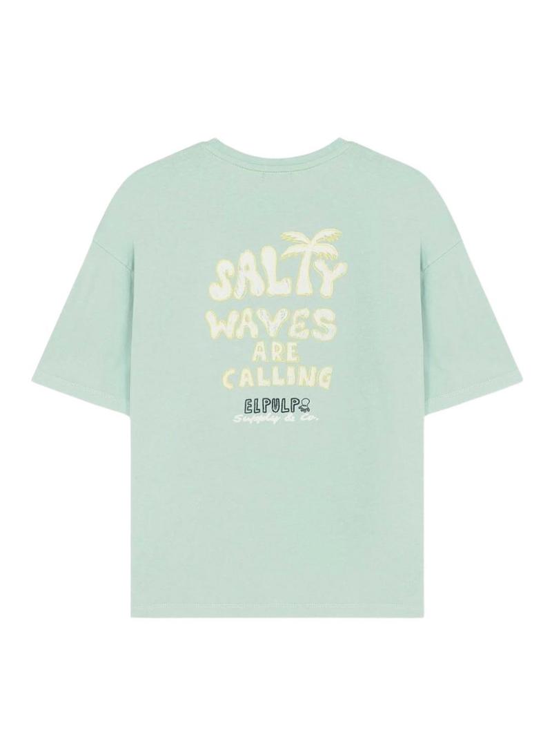 Camiseta O Polvo Ondas Salgadas turquesa para homem