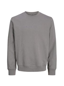 Moletom Jack and Jones Corecharge cinza para homem.
