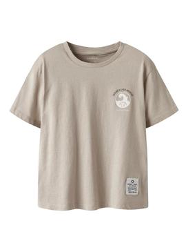 Camiseta Name It Jeano bege para criança.