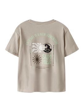 Camiseta Name It Jeano bege para criança.