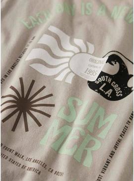 Camiseta Name It Jeano bege para criança.