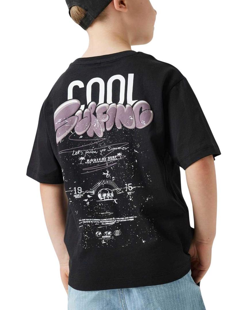 Camiseta Name It Jotim preta para criança.