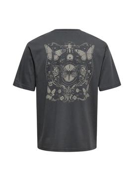 Camiseta Only and Sons Tristan cinza para homem.