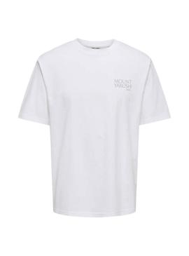 Camisa Only and Sons Tristan branca para homem.