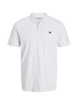 Polo Jack and Jones Jejersey branco para homem.
