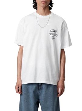 Camiseta Carhartt Sandwich branca para homem.