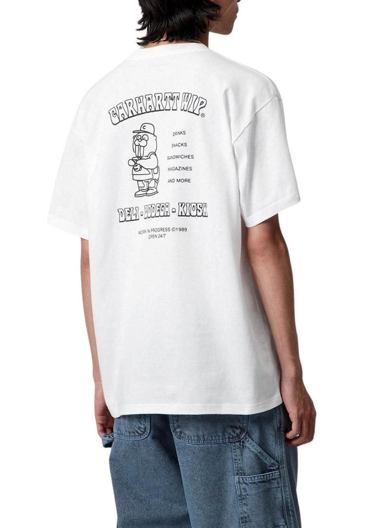 Camiseta Carhartt Sandwich branca para homem.