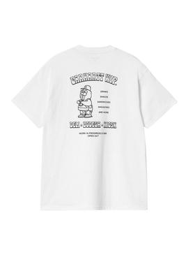 Camiseta Carhartt Sandwich branca para homem.