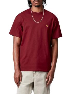 Camiseta Carhartt Chase bordô para homem.