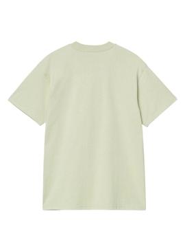 Camiseta Carhartt American Script verde para homem.