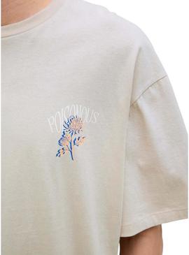 Camiseta Jack and Jones Charge beige para homem.