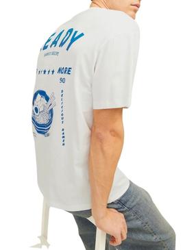 Camiseta Jack and Jones Charge branca para homem