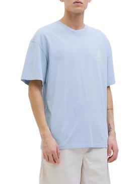 Camiseta Jack and Jones Charge azul para homem.