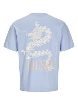 Camiseta Jack and Jones Charge azul para homem.