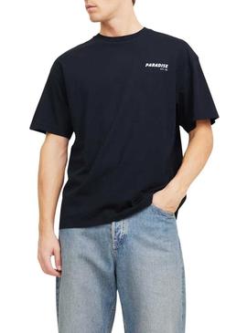 Camiseta Jack and Jones Charge preta para homem.