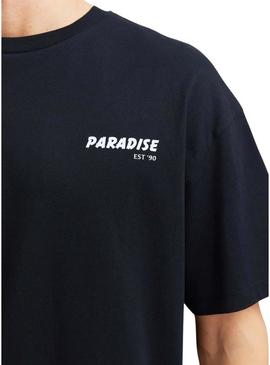 Camiseta Jack and Jones Charge preta para homem.