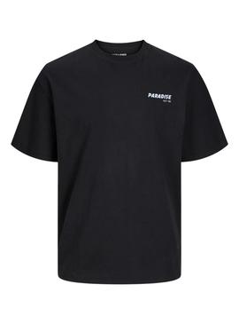 Camiseta Jack and Jones Charge preta para homem.