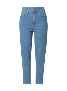 Calça de ganga Levis Mom Jean em denim para mulher.