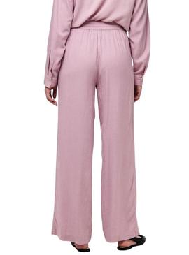 Calça Pieces Pia Wide rosa para mulher