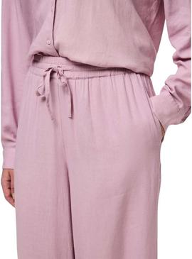 Calça Pieces Pia Wide rosa para mulher