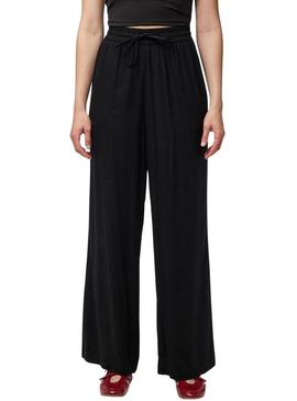 Calça Pieces Pia Wide preta para mulher.