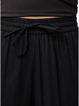 Calça Pieces Pia Wide preta para mulher.